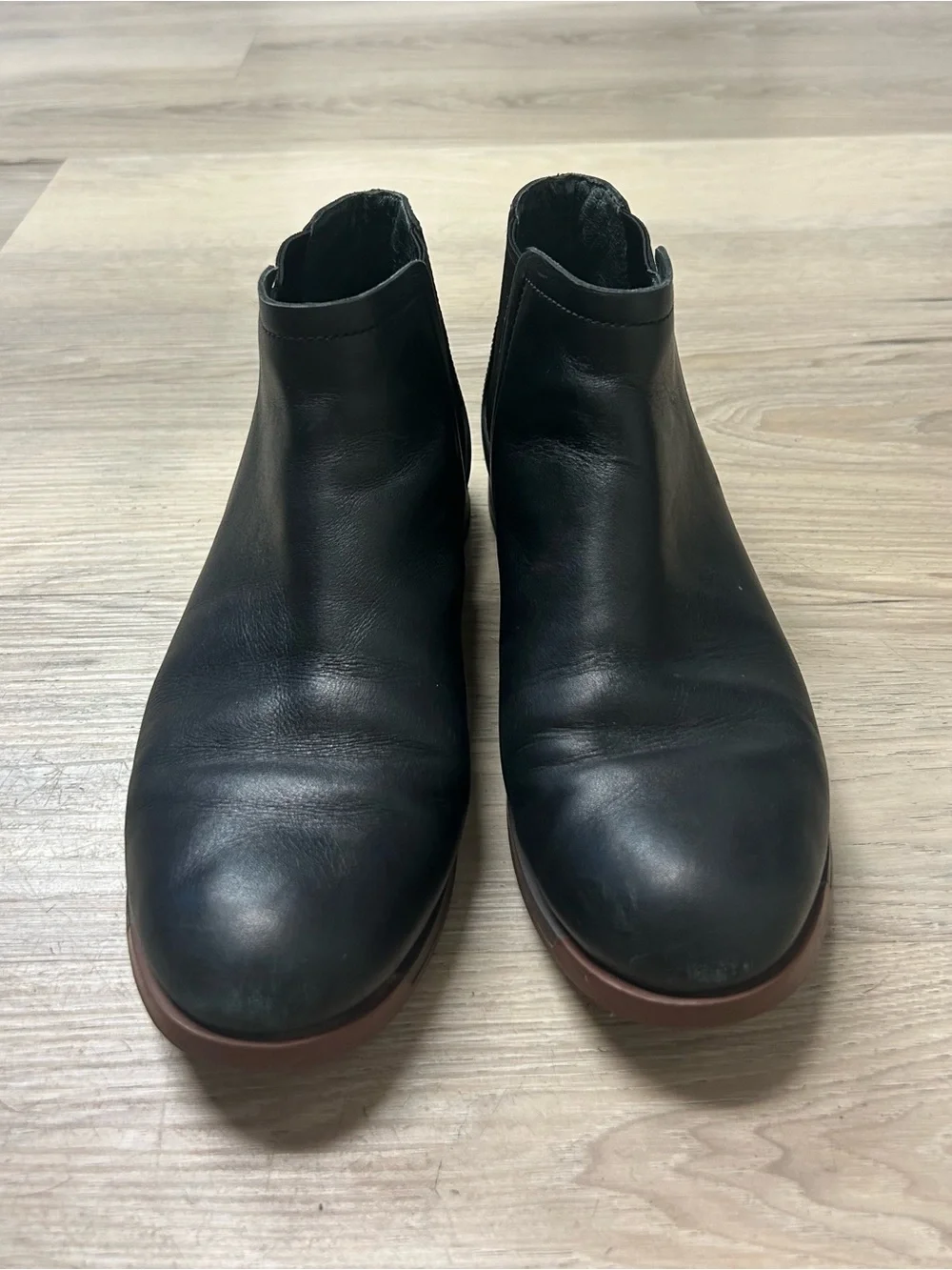 Camper Ankle Boots Bowie Chelsea Black Leather Pull On Flats Women Sz 41 US 10